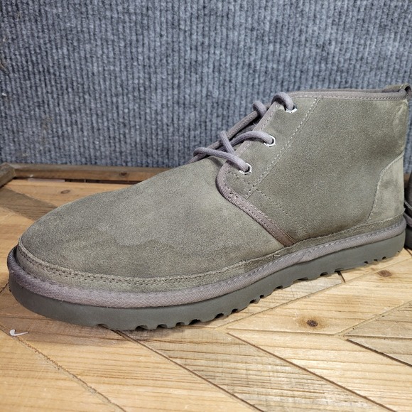UGG Neumel Men's 14 Chukka Boot Charcoal Gray Suede US Faux Fur Warm Shoes 3236 - Picture 5 of 13